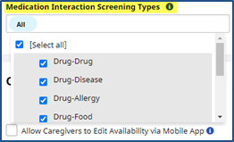 Screening Type Options Screening Type Options