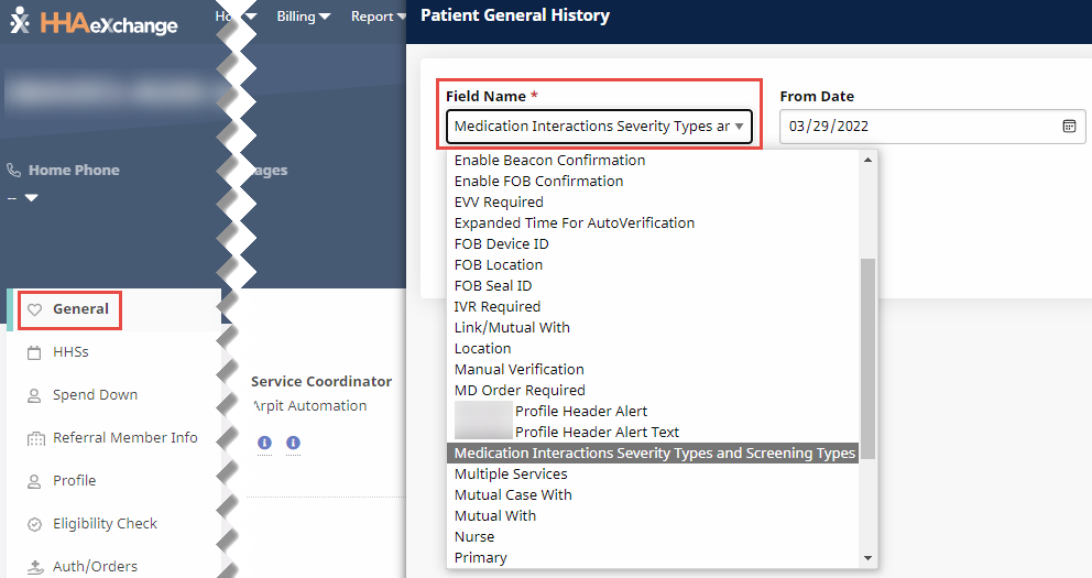 View History Medication Interactions Severity Types and Screening Types Option View History Medication Interactions Severity Types and Screening Types Option