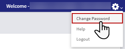 Change Password Link This image shows the user settings, highlighting the Change Password option.