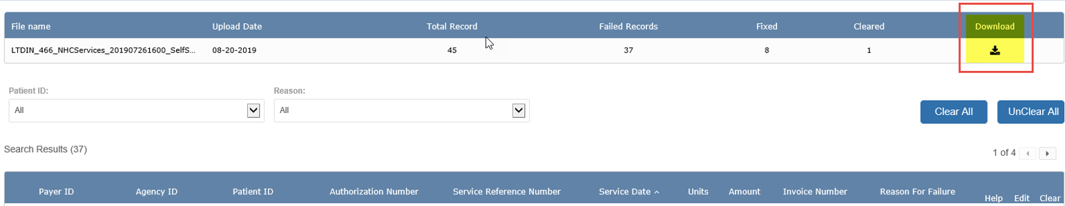 This image shows the highlighted icon to download Fix records from a file.