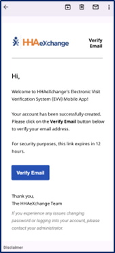Verify Email screen Verify Email screen