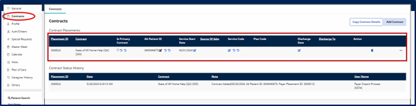 Beneficiary EVV Settings Contract Page Beneficiary EVV Settings Contract Page