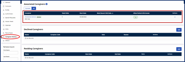 Individual Provider History Page Individual Provider History Page