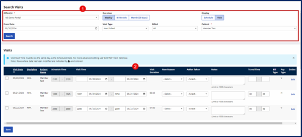 Individual Provider Visits Page Individual Provider Visits Page