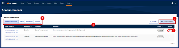 Announcements Announcements