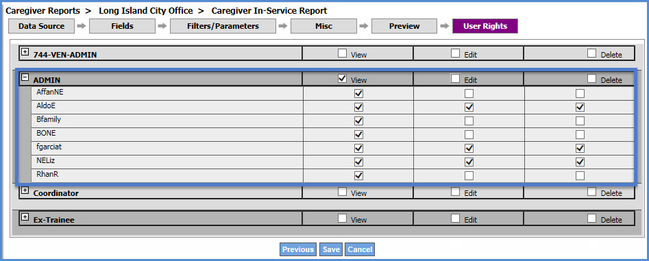 Assign Rights to Individual Users Assign Rights to Individual Users