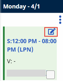 Appointments - Edit Visit Icon Appointments - Edit Visit Icon
