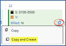 Copy and Create Visit