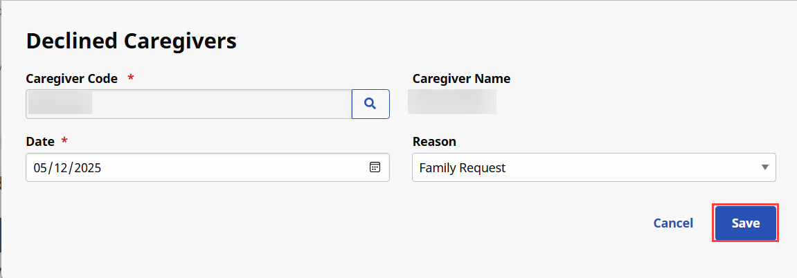 New Declined Caregiver New Declined Caregiver