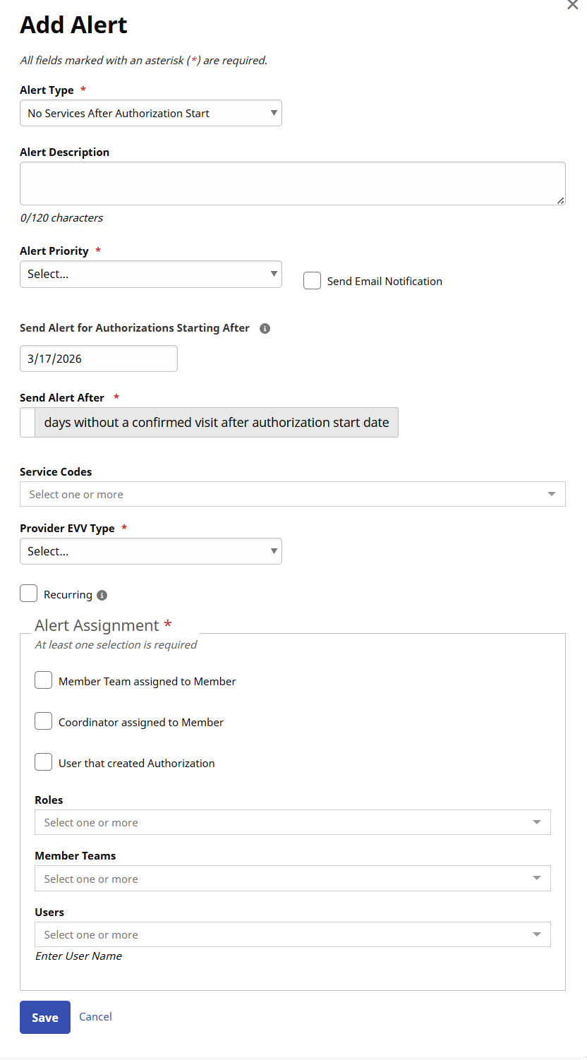 The Add Alert Window The Add Alert Window
