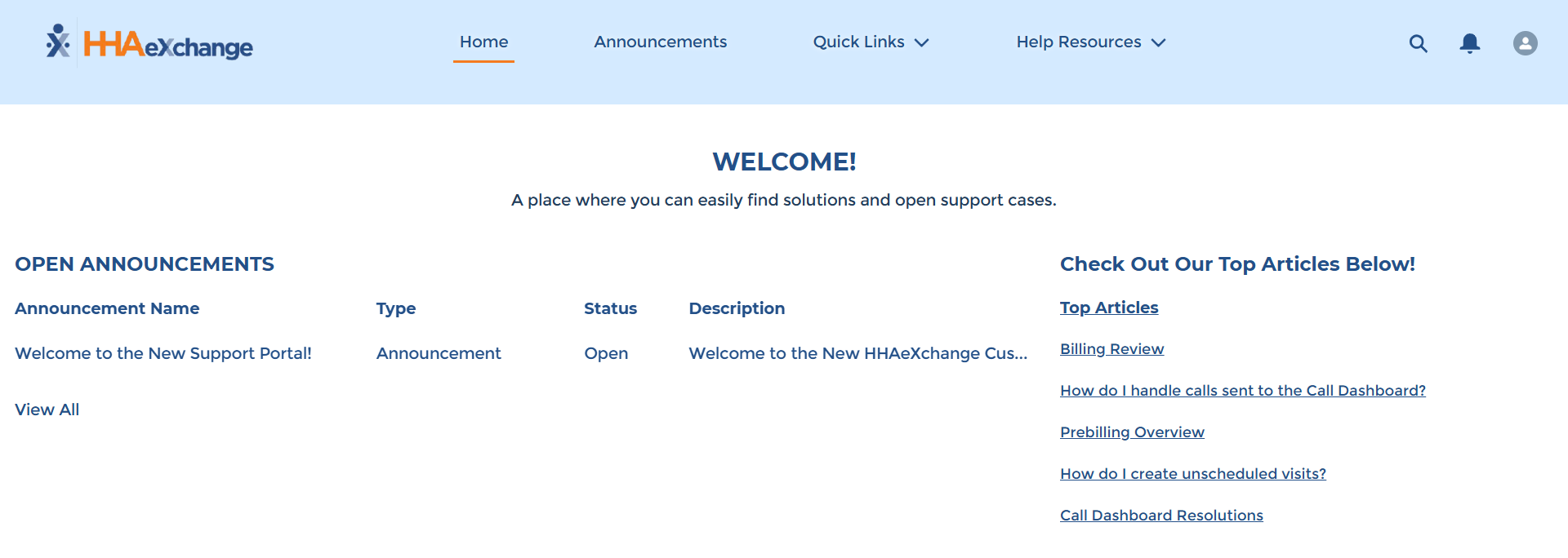 Customer Support Portal Homepage Customer Support Portal Homepage