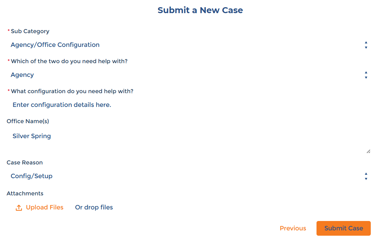Case details page Case details page