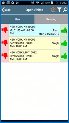 Broadcasted Shifts on Mobile App