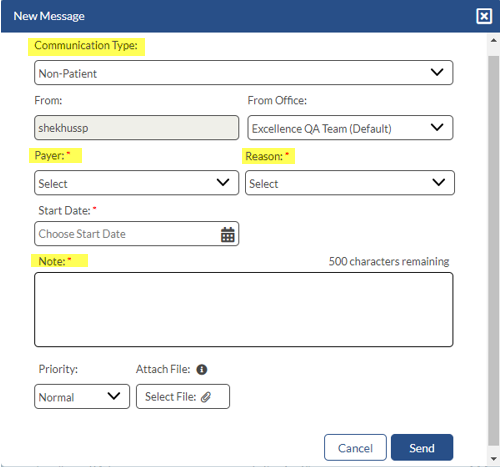 New Message - Non-Patient