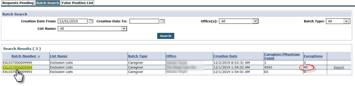 Batch with Exceptions