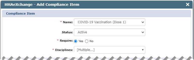 Adding a Compliance Item