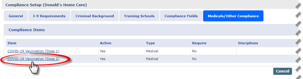 Select the Medical to add a Condition