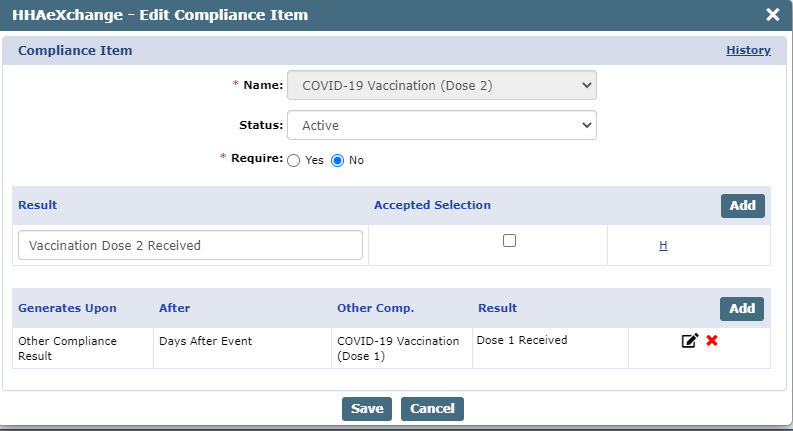 Finalized Compliance Item