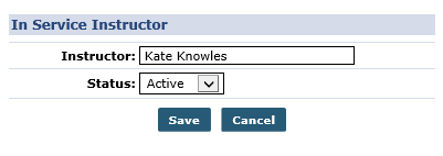 Adding In Service Instructor