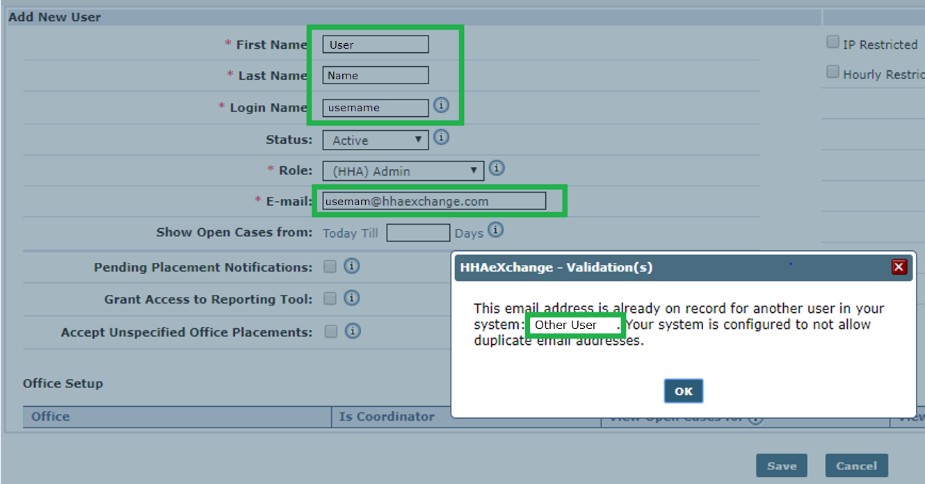 Validation: Duplicate Email Address Detected