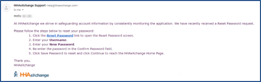 The Reset Password email and instructions display in the image.