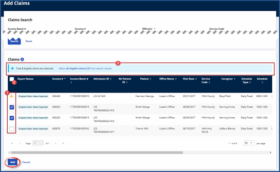 Add Claims to the Batch