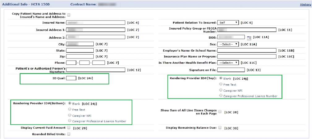 Additional Info HCFA 1500 Page