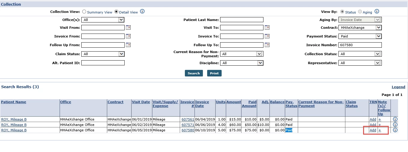 Collection Module: Mileage Events