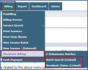 Electronic Billing Menu for Legacy Linked Contracts