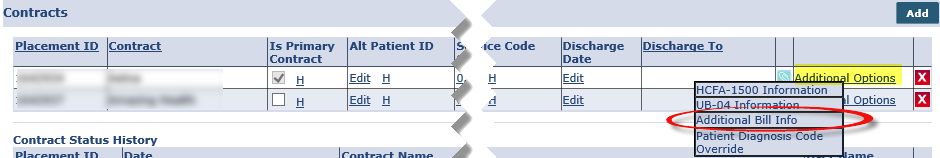 Additional Options > Additional Bill Info