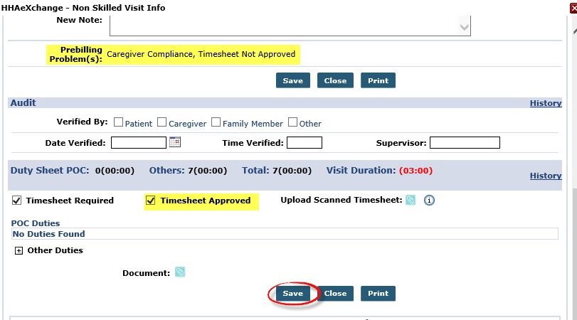 Correcting Prebilling Issue on Visit Window