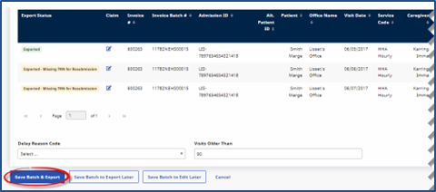 Save Batch and Export Resubmission