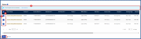 Select Claims to Add