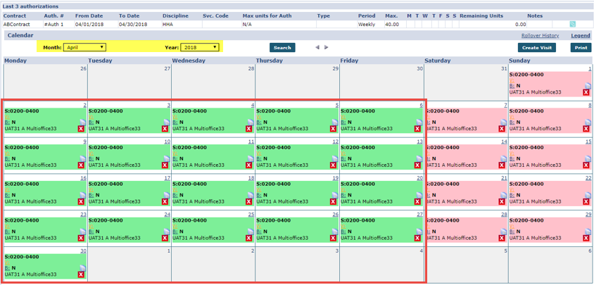 Scenario 1: Patient Calendar