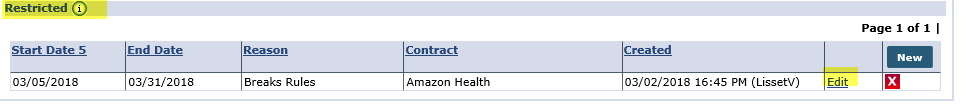 Caregiver Restricted