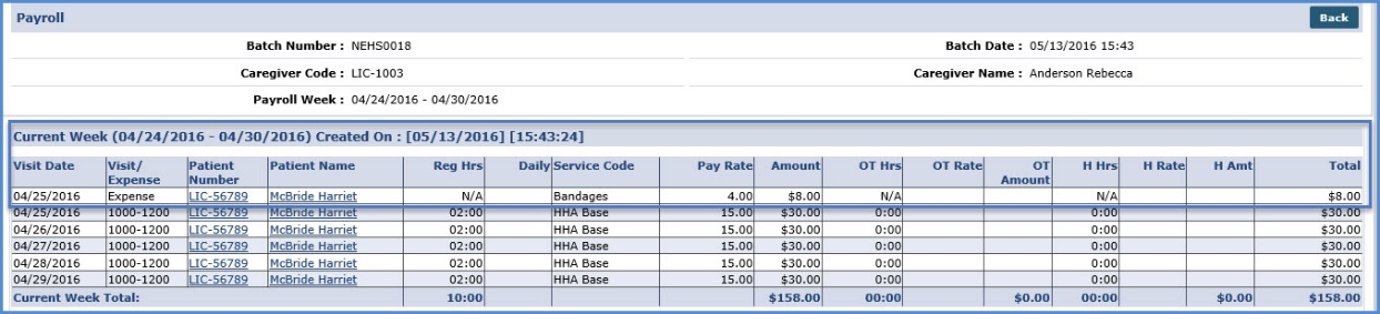 Expense Line Item: Payroll