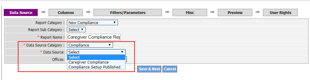 Reporting Tool 2.0: Compliance Reports