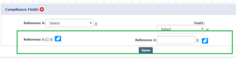 The Reference 1 and Reference 2 fields in the Caregiver Compliance page have the upload (paperclip icon) to allow document upload.