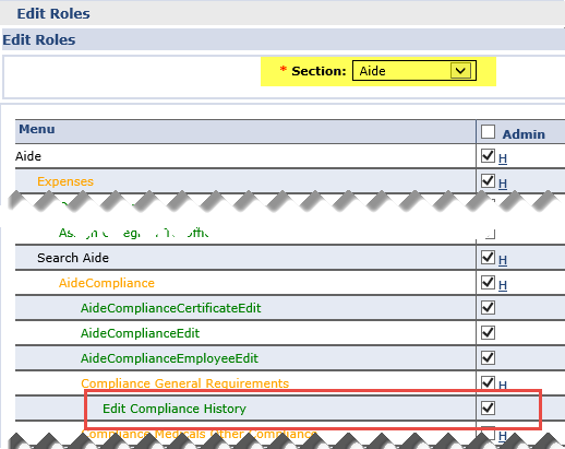 Edit Compliance History Permission