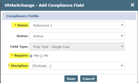 Adding a Compliance Field