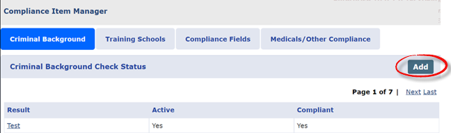 Adding a Criminal Background Check Status