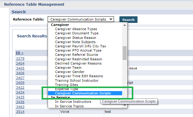 Reference Table: Caregiver Communication Scripts