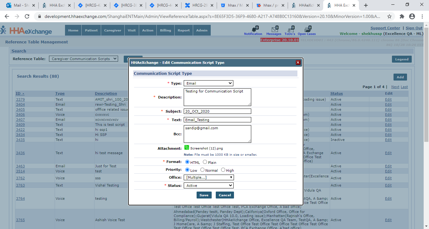 Email Script Type Fields