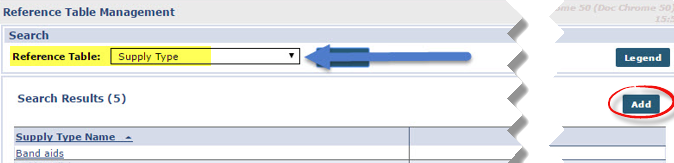 Adding an Supply Type