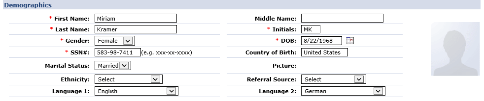 Trainee Demographics Section