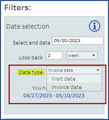Billing Date Type Filter Field