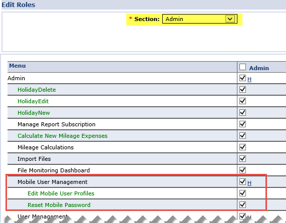 Mobile User Management Permission