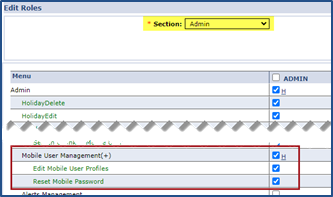 Mobile User Management Permissions