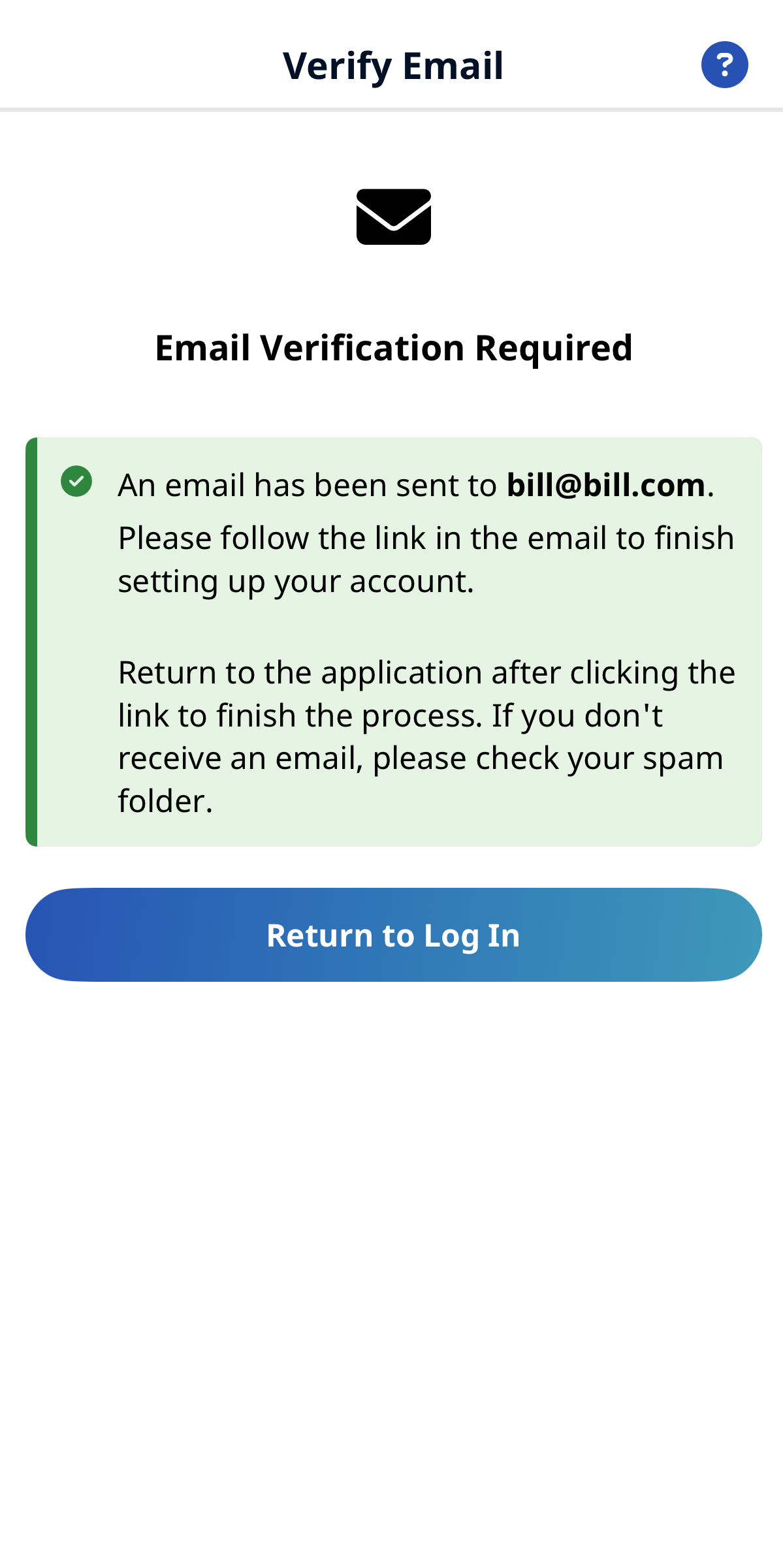 Email Verification Image of Email Verification Required notice