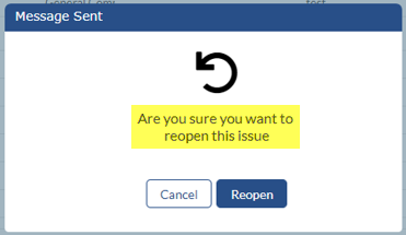Click Reopen to keep the message open